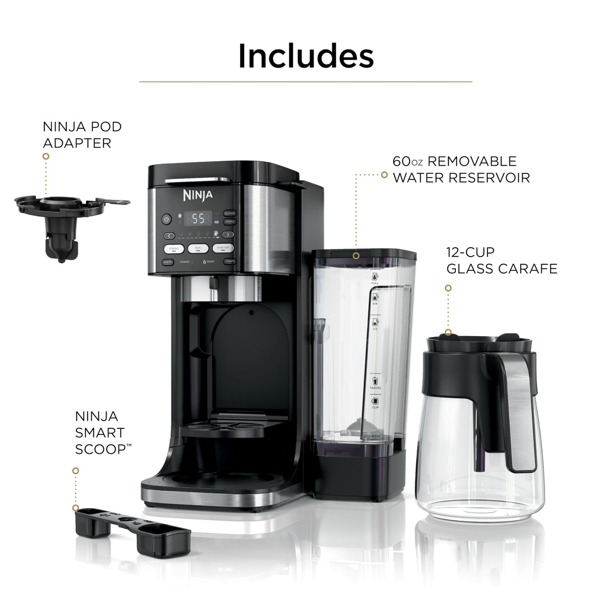 Ninja Drip Coffee Maker, DualBrew Pro Hot & Iced, Black, CFP101