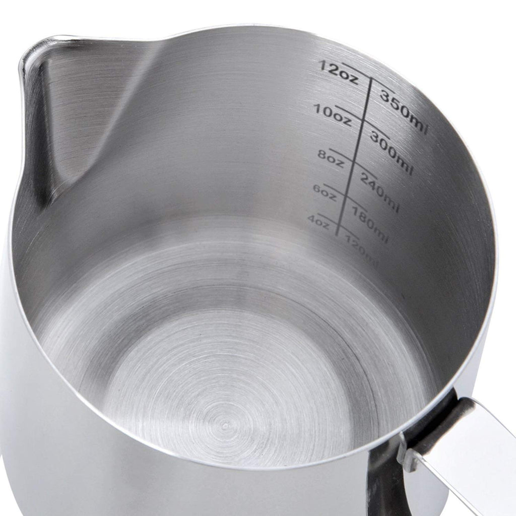 HOFASON Stainless Steel Milk Frothing Pitcher Cappuccino Pitcher Pouring Jug Espresso Cup Creamer Cup for Latte Art, 12 Ounce (350 ML)