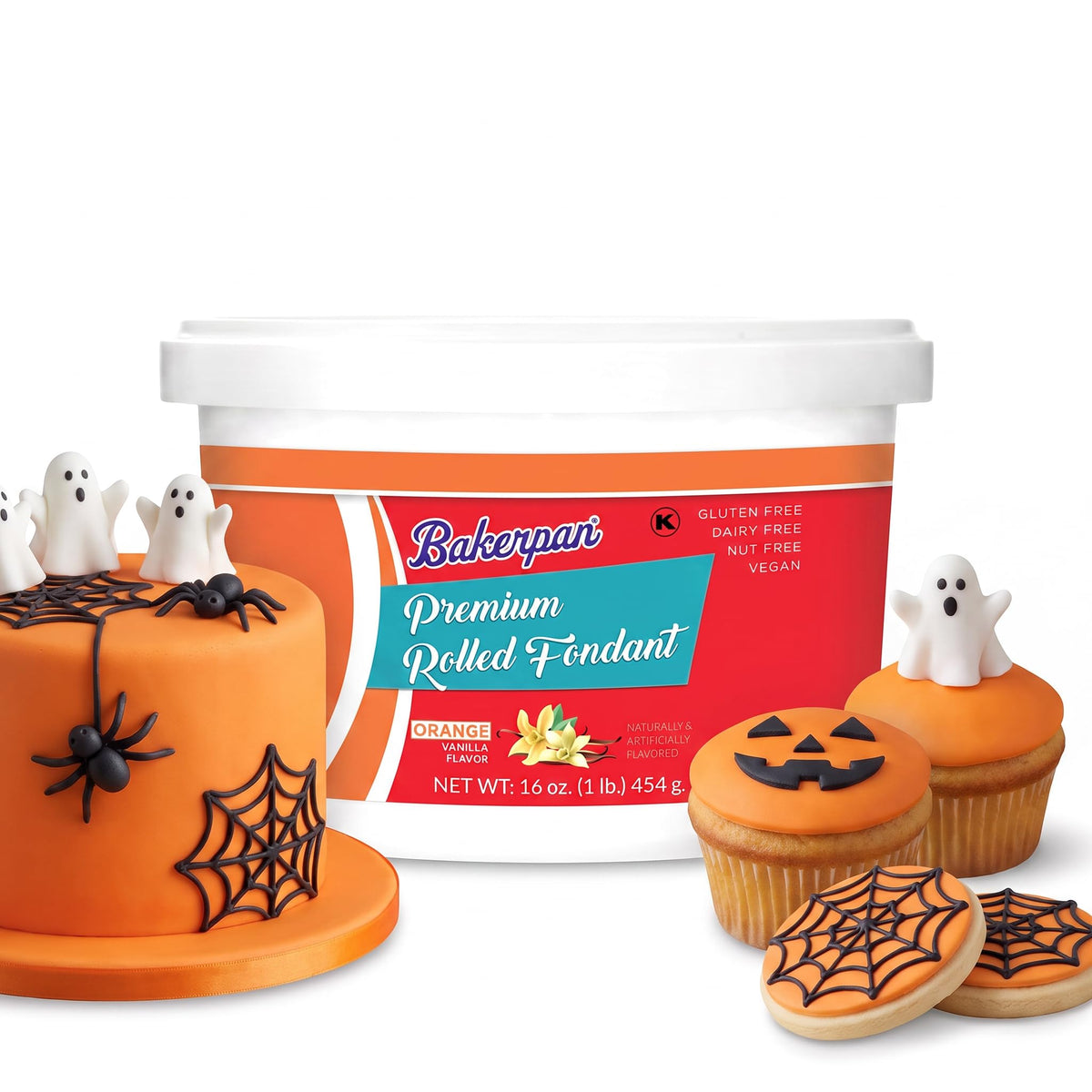 Bakerpan Premium Rolled Red Fondant For Cake Decorating - 2 Pounds