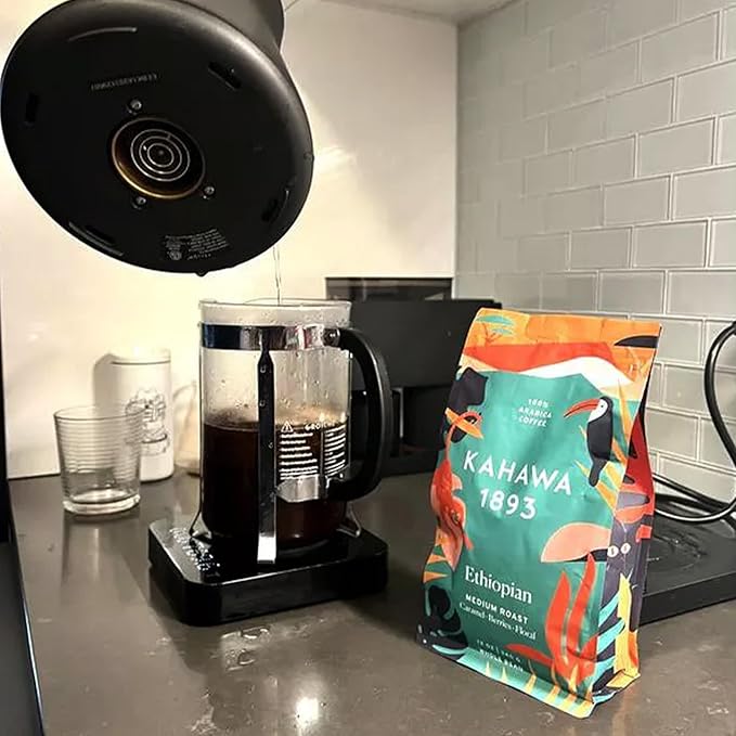 Kahawa 1893 Whole Bean Coffee Medium Roast Ethiopian Blend 24 Oz - As Seen on Shark Tank, High Antioxidants, Naturally Sweet, Organically Grown, Ethically & Sustainably Sourced