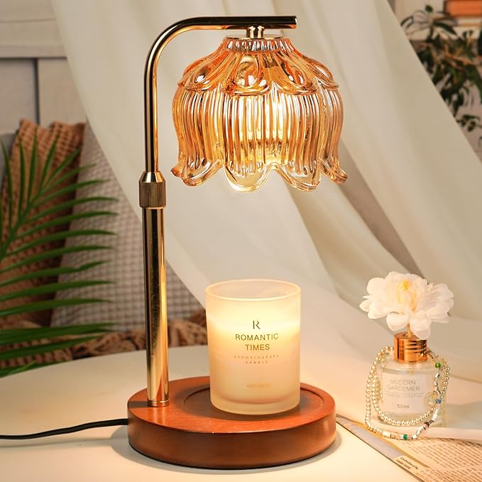 Candle Warmer Lamp with Timer, Christmas Birthday Gifts for Women Mom, House Warming New Home Room Decor, Height AdjustableCandle Heater Lamps for Jar Scented Candles with 2 Bulbs
