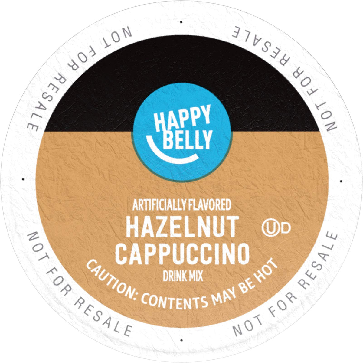 Happy Belly Light Roast Cappuccino Coffee Pods, Hazelnut Flavored, Compatible with K-Cup Brewers, 24 Count