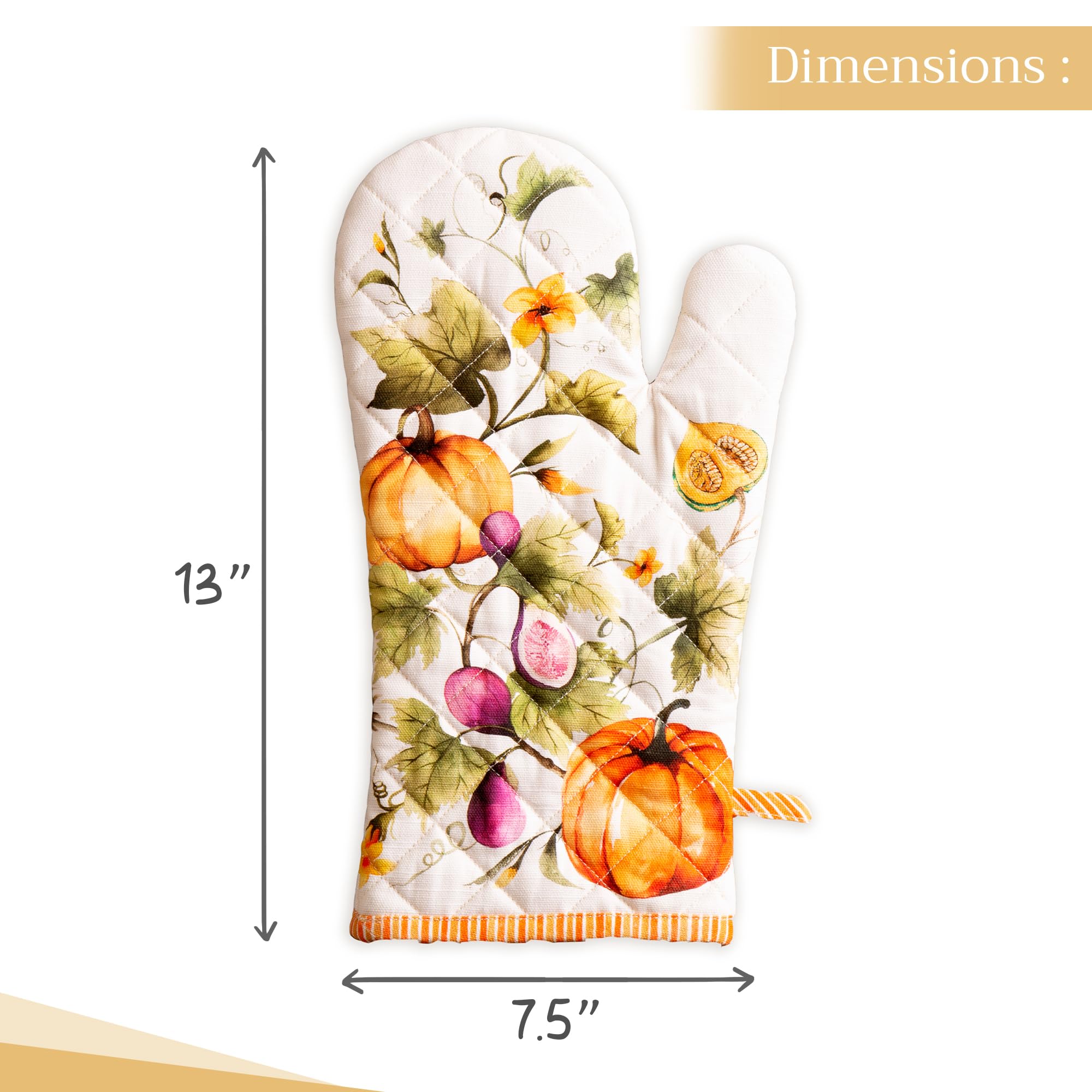 Maison d'Hermine Oven Gloves 100% Cotton Oven Mitt (7" x 13", Pack of 1)