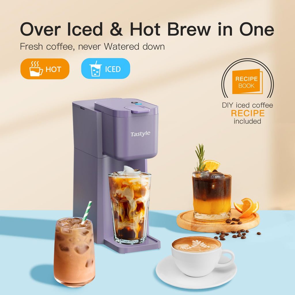 Tastyle Mini Single Serve Hot and Iced Coffee Maker for K Cup and Ground