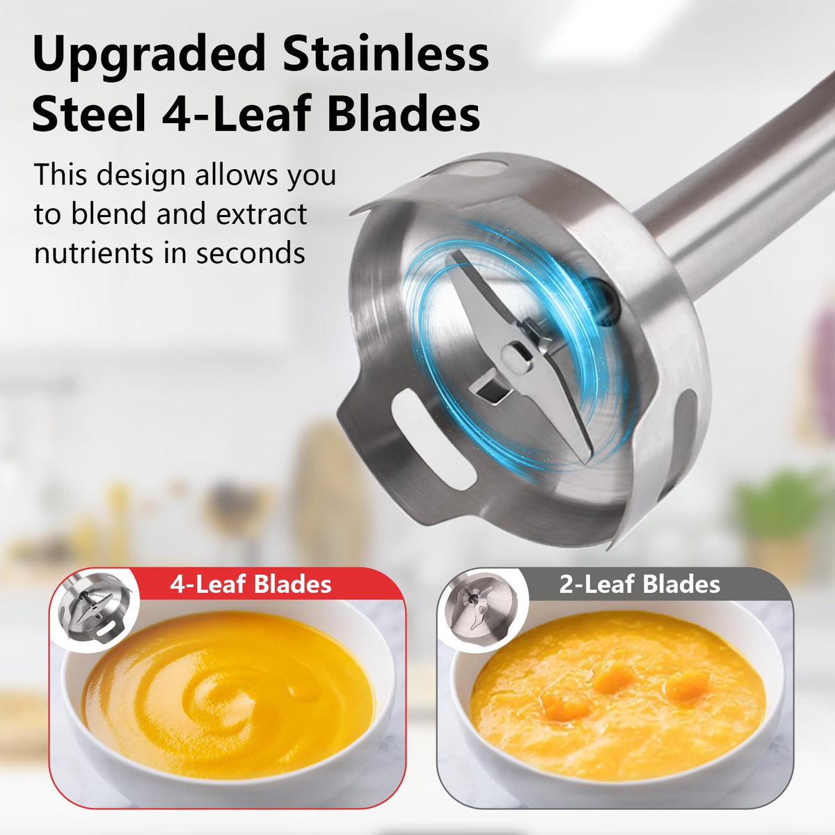 Liebe&Lecker Cordless Immersion Blender, 3-in-1 Handheld Stick Blender