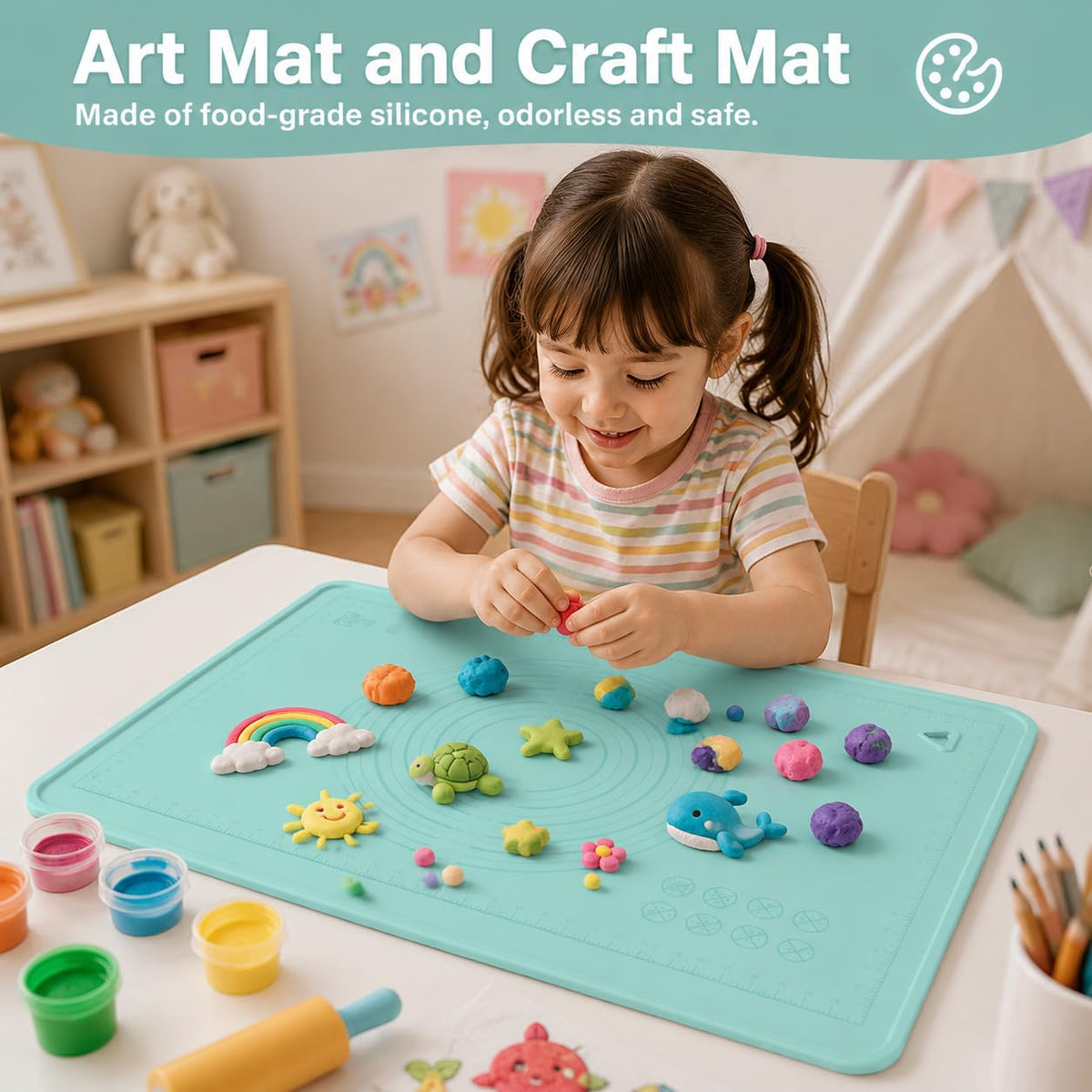 SKEAP Silicone Mat for Arts and Crafts –Non-Slip, Non-Stick Craft Mat