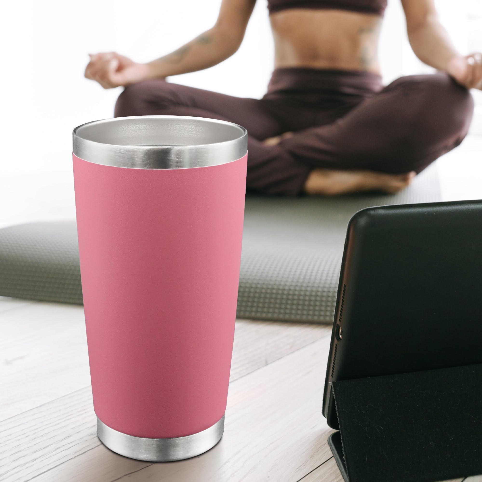 20oz Tumbler with Lid Stainless Steel Tumblers Insulated Mug Pink 12P