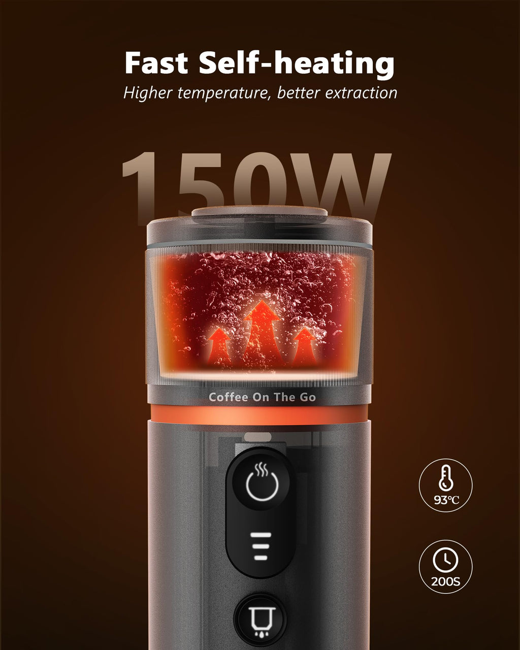 CONQUECO Portable Espresso Coffee Machine: 12V Electric Small Travel Expresso Maker - Self Heating 8 Cups Battery Powered Compatible for Nespresso Capsule - for Camping RV Hiking Office (Pearl White)