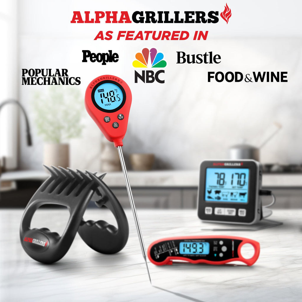 Alpha Grillers Instant Read Meat Thermometer Digital Probe for Food & Bread