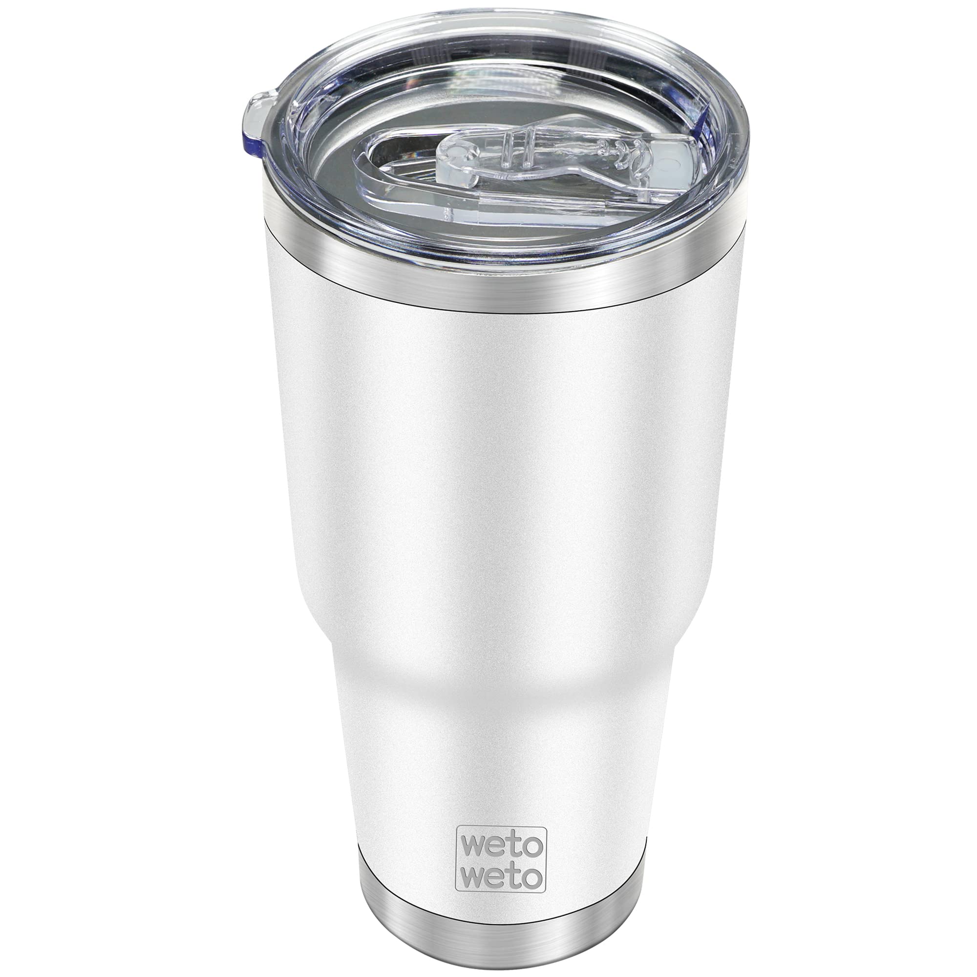 WETOWETO 30oz Tumbler, Stainless Steel Vacuum Insulated Water Coffee Tumbler Cup, Double Wall Powder Coated Spill-Proof Travel Mug Thermal Cup for Home Outdoor (White, 1 Pack)