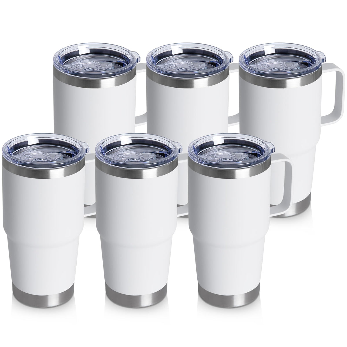 20oz Tumbler with Lid, Stainless Steel Tumbler with Handle, Metal Insulated Travel Coffee Mug with Handle, Double Wall Vacuum Spill Proof Tumbler Cup, Amy Green 1 Pack