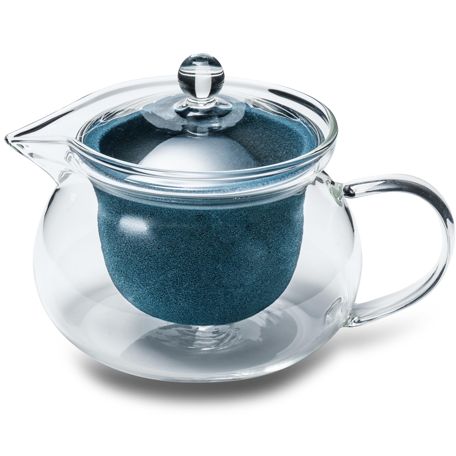 Wablade Heatproof Glass Teapot with Ceramic Infuser, 13.5 fl oz, Japan
