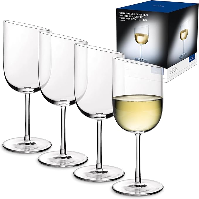 Villeroy & Boch New Moon Set, Elegant, Modern Sloping Champagne, Crystal Glass, Transparent, Dishwasher Safe