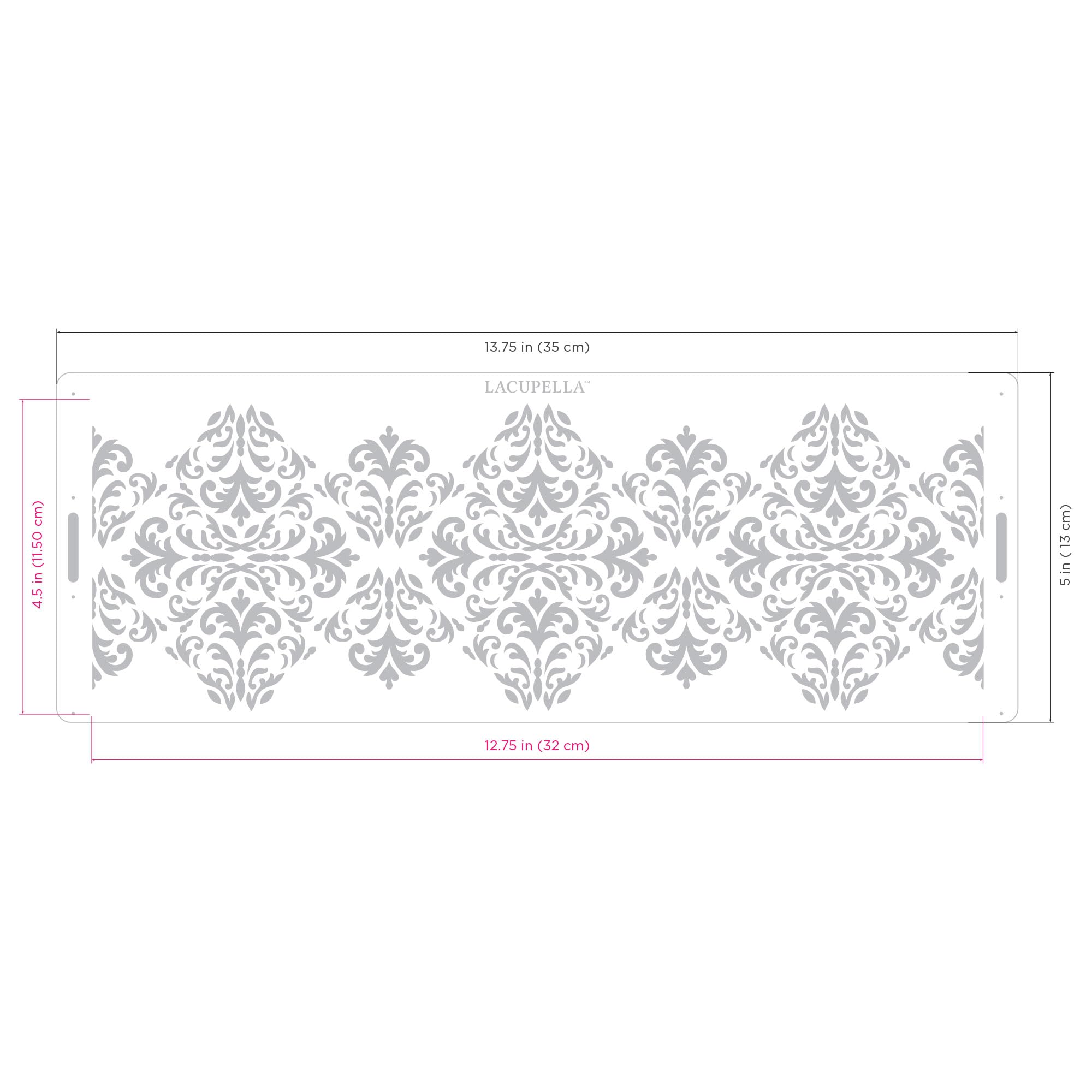 Lacupella Long Border Cake Stencil, 4" x 12.75" (JAAD)