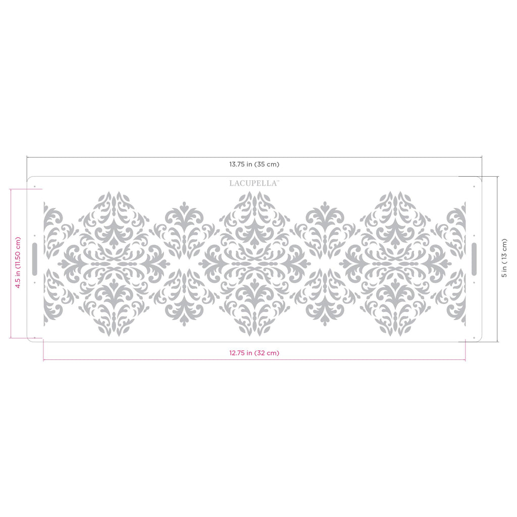 Lacupella Long Border Cake Stencil, 4" x 12.75" (JAAD)