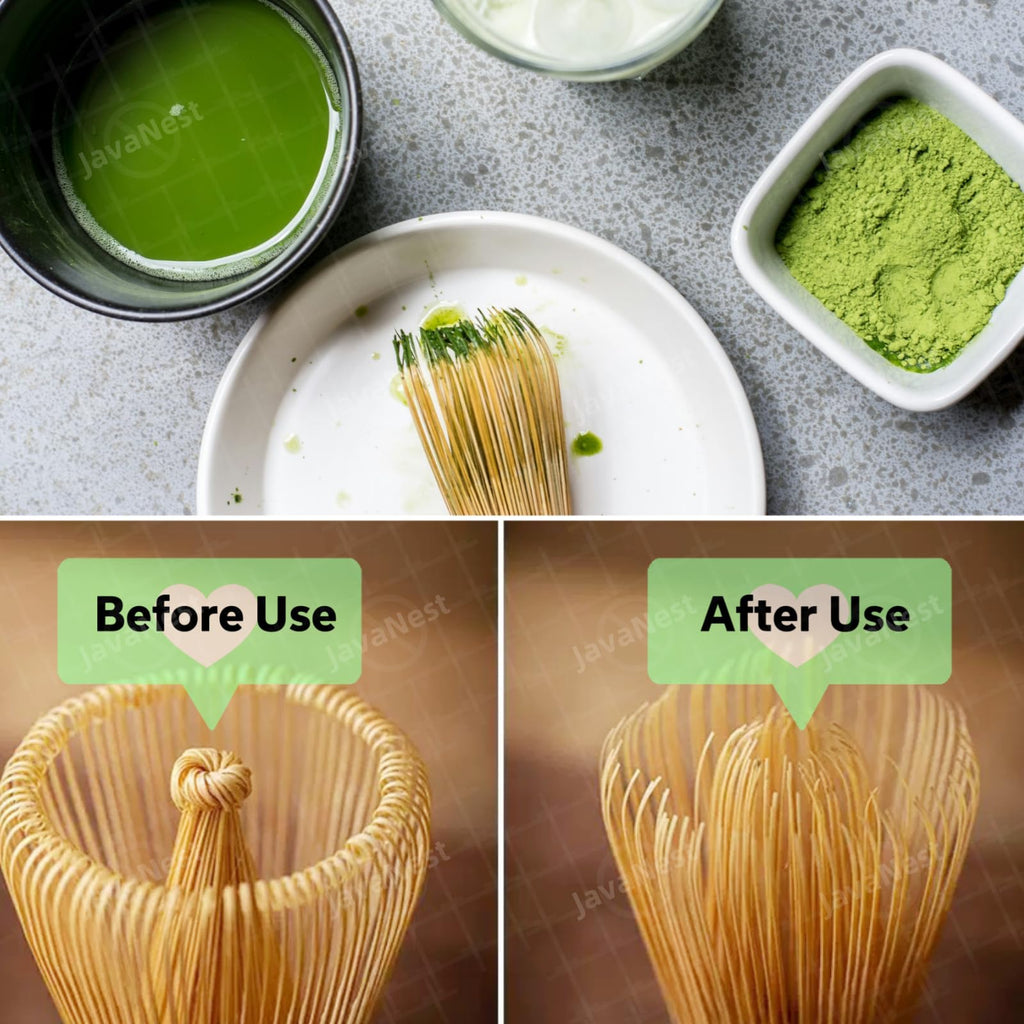 7-Piece Matcha Tea Set with Gift Card – 120-Prong Bamboo Whisk, Ceramic Bowl with Spout, Whisk Holder, Scoop, Spoon, Strainer & Scoop Holder – Ideal Gift for Matcha Lovers (White, 100-Prong)