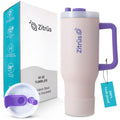 ZITRÜS 40 oz Tumbler with Handle and Straw | Leak Proof Insulated Stainless Steel Water Bottle Travel Mug Fits in Cup Holder | Keeps Cold Hot | Gifts for Women Men Him Her (Pink, 40 oz)