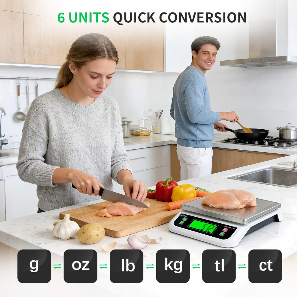 LNXDMWMS Large Digital Kitchen Scale 40kg/88lbs with Tare and PCS Funtion