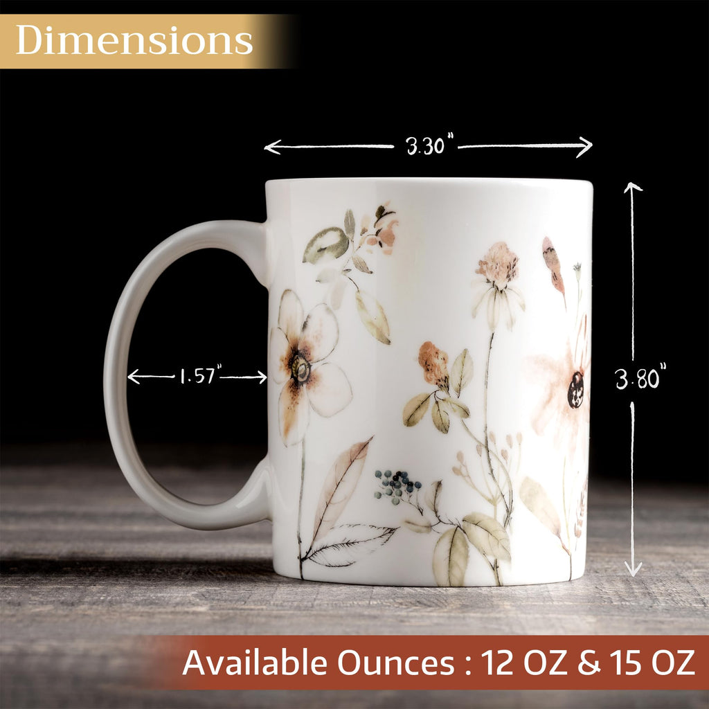 Maison d' Hermine Coffee Mug with Handles Tea Cups (15 Ounce, Pack of 2)