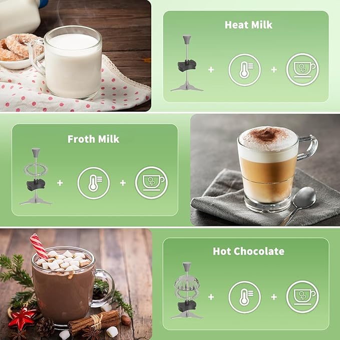 Maestri House Milk Frother, 21OZ Variable Temp and Froth Thickness Milk Frother and Steamer, Smart Touch Control Milk Warmer, Dishwasher Safe, Memory Function for Latte Cappuccino Hot Chocolate