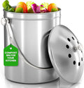 Utopia Kitchen Countertop Compost Bin 1.3 Gallon, Stainless Steel