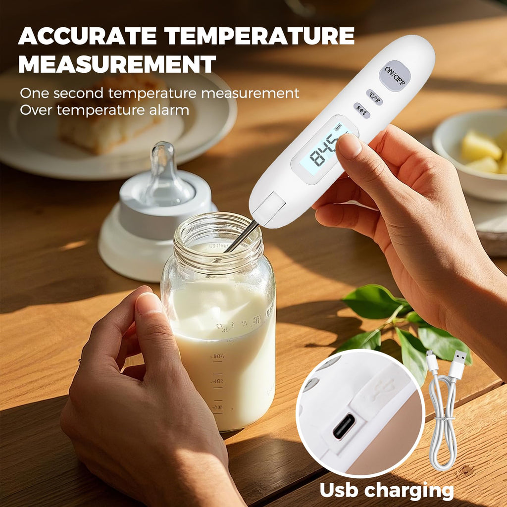 Meat Thermometer Digital,Instant Read Food Thermometer for Cooking Grilling Air Fryer Griddle Probe Kitchen Gadgets Essentials BBQ Grill Smoker Oil Fry Candy Turkey,White