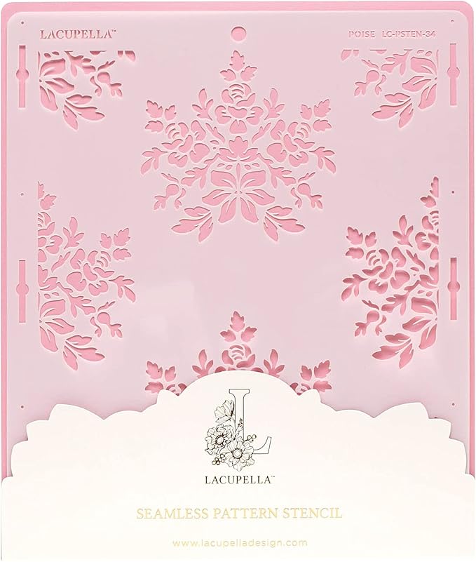 Cake Decorating Stencil for Tall Buttercream Cake, Royal Icing, Ganache, Paint, Airbrush (Poise)