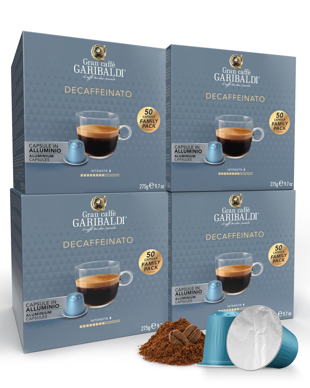 Gran Caffè Garibaldi Decaffeinated Espresso Pods, Italian Roasted 200 Count