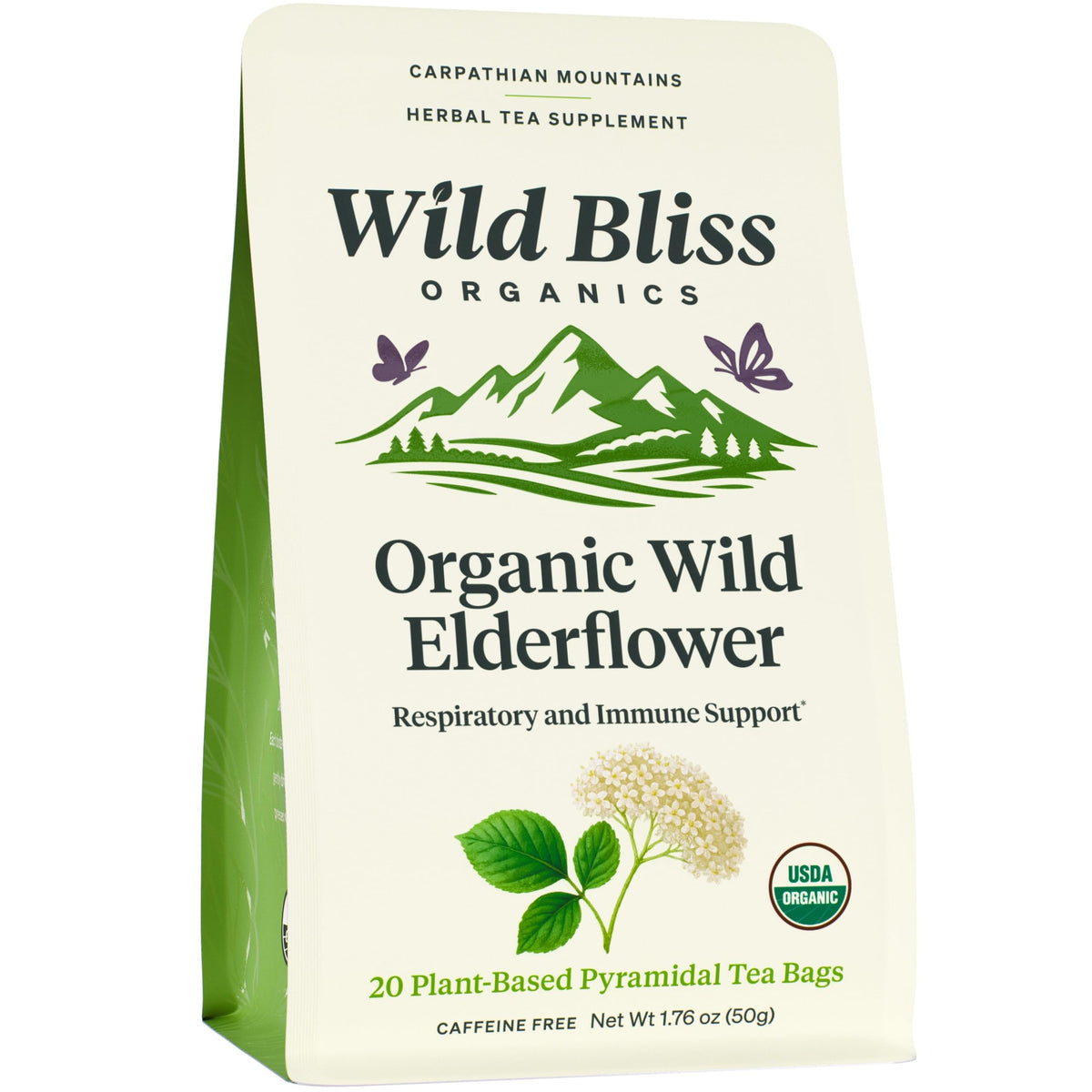 Wild Bliss Organic Chamomile Tea - Caffeine Free Calming Herbal Support - Pharmacopoeia Potency - 20 Plant Based Tea Bags