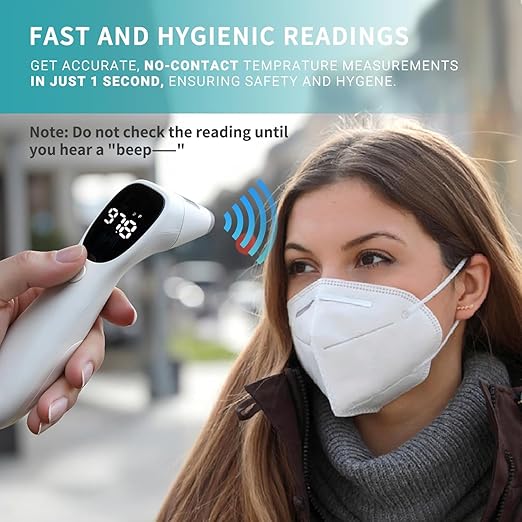 @AL21 Dual Mode Thermometer for Adults, Kids, and Babies – Infrared Digital Forehead and Ear Thermometer No Touch, Fever Alarm, 1-Second Reading, 32 Memory Recall