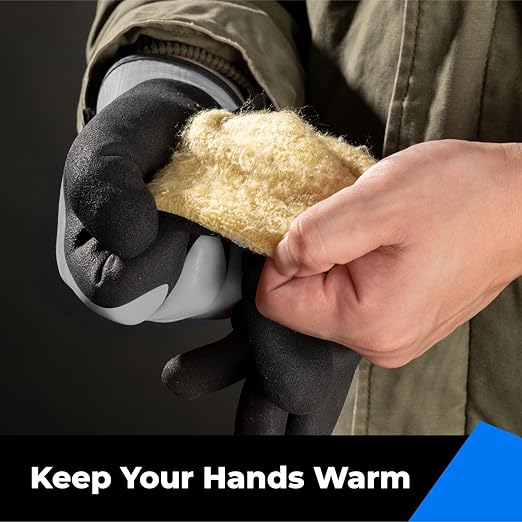 100% Waterproof Gloves for Men and Women, Winter Work Gloves for Cold Weather, Thermal Insulated Freezer Gloves, Touch Screen, With Grip, Grey, Small
