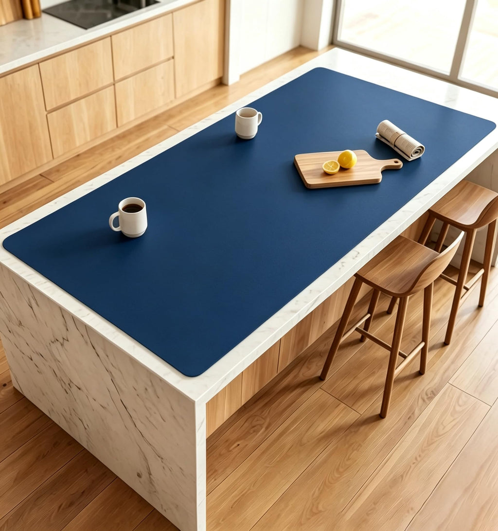 47.2"x23.6"(120cmx60cm) Large Silicone Mat for Kitchen Counter, Non-Slip Heat Resistant Countertop Protector, Waterproof Multipurpose Mat for Kitchen Island, Light Gray