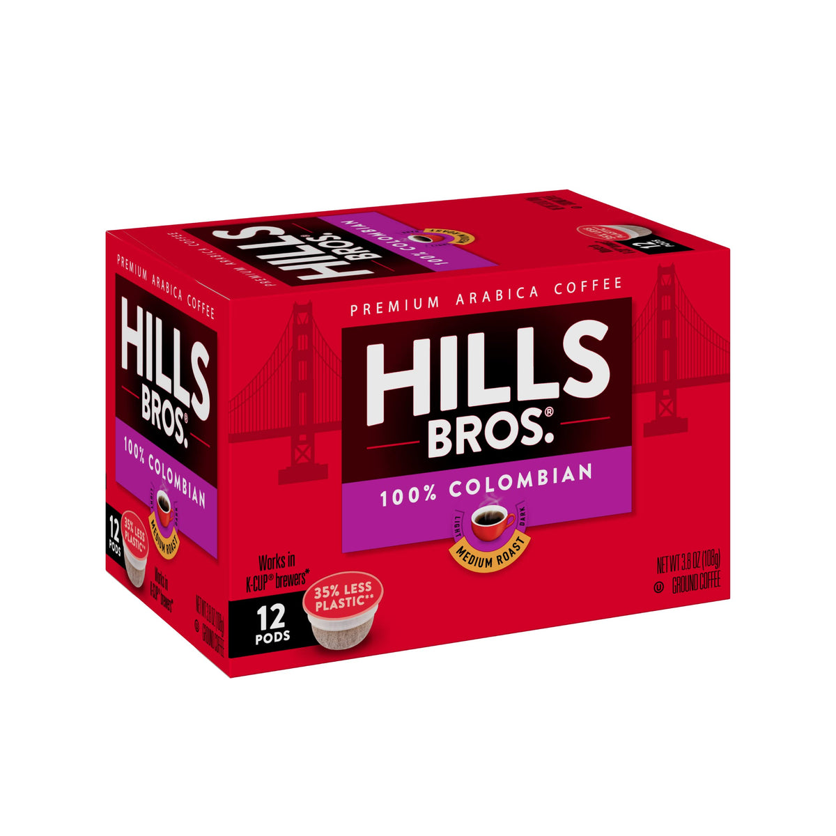Hills Bros. Coffee Pods - Colombian, 12 Single Serve Pods