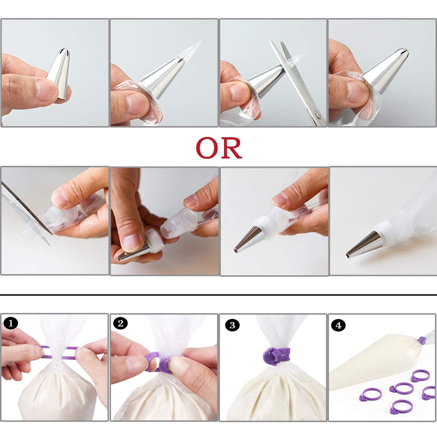 Piping Bags and Tips Set, 100PCS 12 Inch Disposable Pastry Bags with Tips Cupcake Frosting Piping Kit Cookie Decorating Supplies, Royal Icing Bags and Tips Set for Cake Decorating Baking Tools