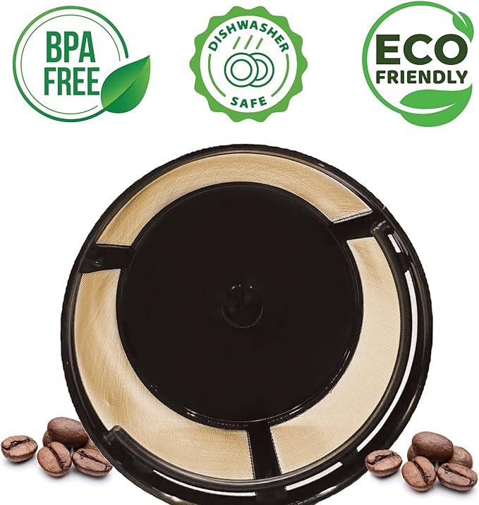 8-12 Cup Reusable Filter Basket With Closed Bottom Fits MrCoffee Coffee Maker and Brewer - Permanent Filter Replacement for Mr Coffee Gold Basket-Style Filters 1-Pack