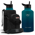 NATURE PIONEOR 64 oz Insulated Water Bottle with Carrier Bag & 3 Lids