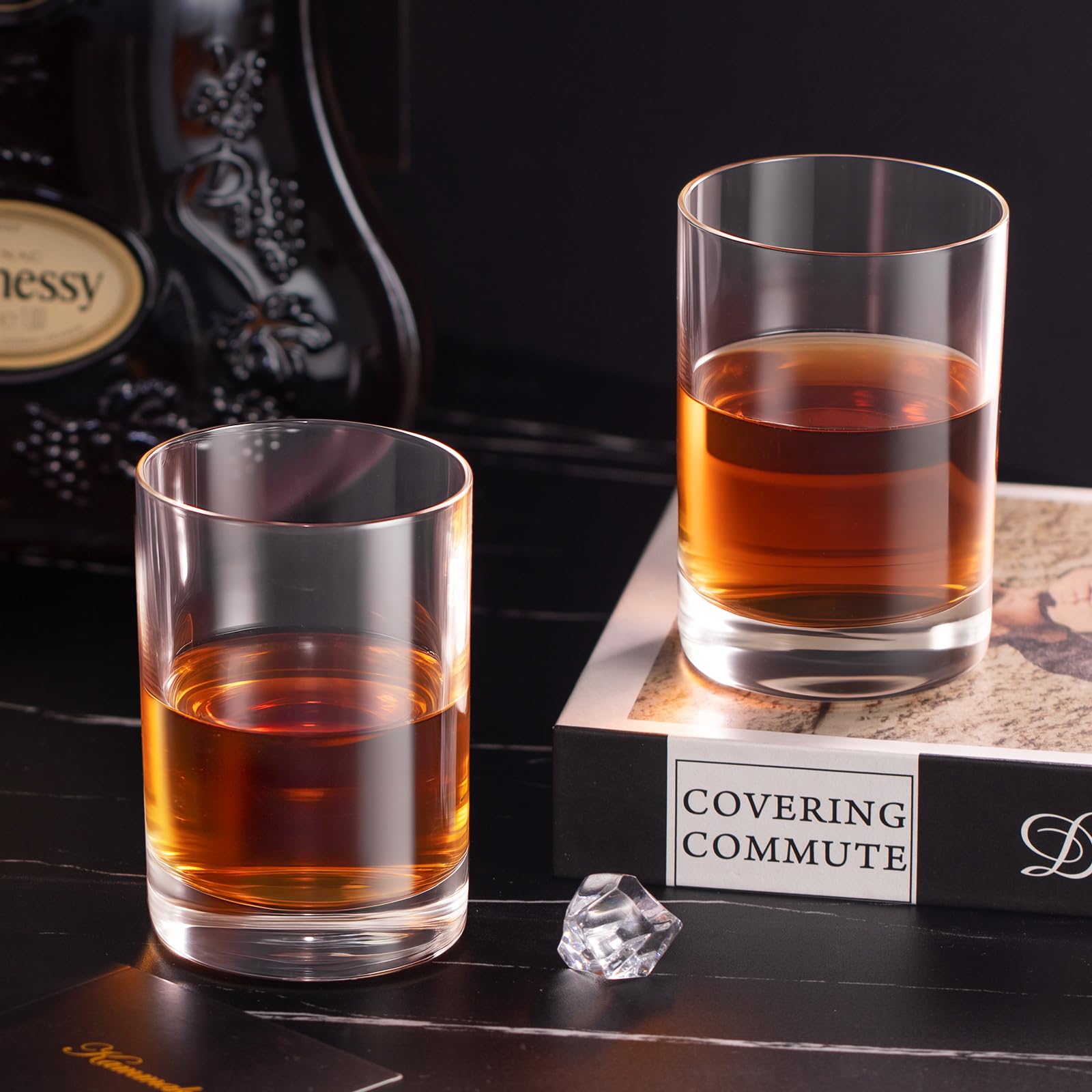 KAMMAK Shot Glasses Set of 2, Clear Espresso Shot Glass with Heavy Base