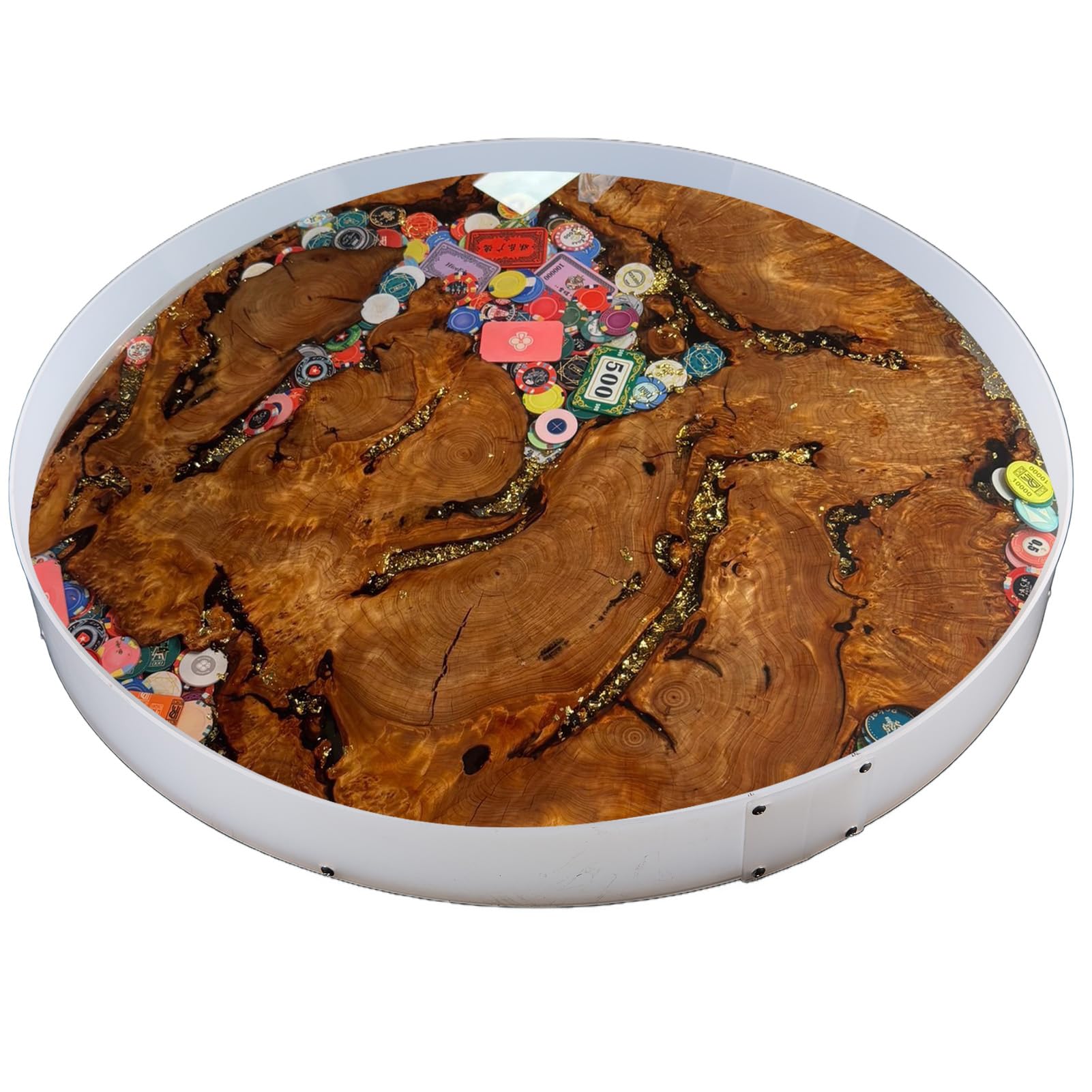 Resin Mold Large Round Deep -Kalinta 30inch Reusable Epoxy Round Molds for Resin Clock, Serving Tray Board, End Table，Floral Preservation Bouquet