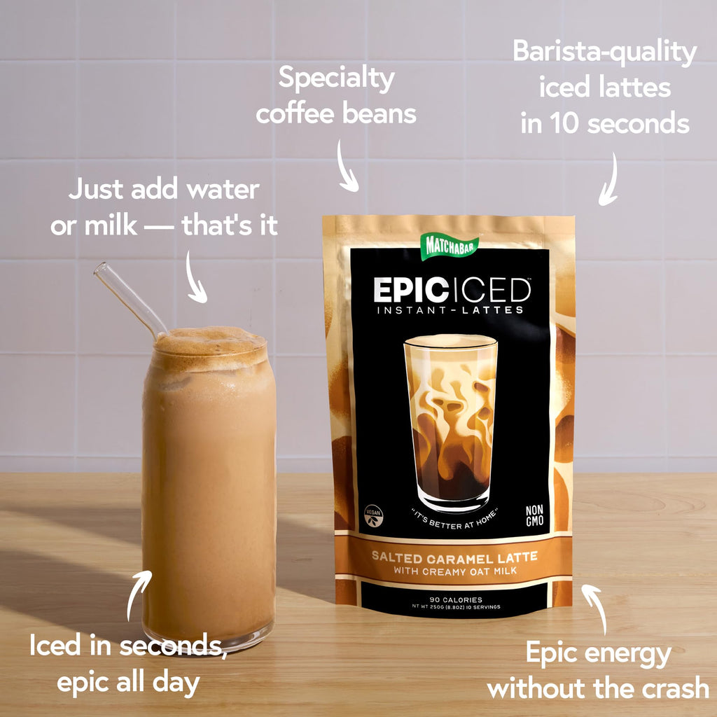 Matchabar Epic Instant Iced Toasted Salted Caramel Coffee Matcha Latte (10)