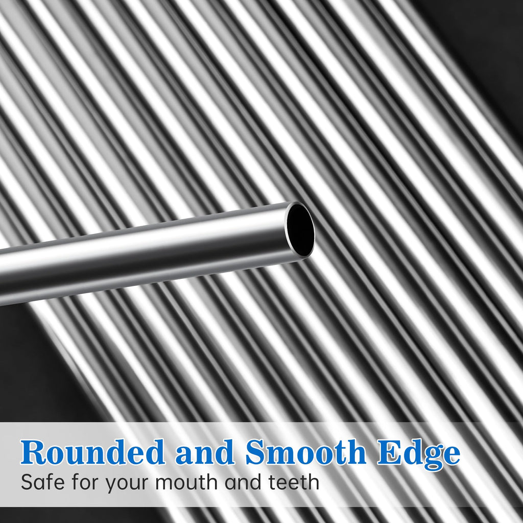 Tomorotec 8PCS Stainless Steel Straws Fit for 40oz Stanley Tumblers, Silver