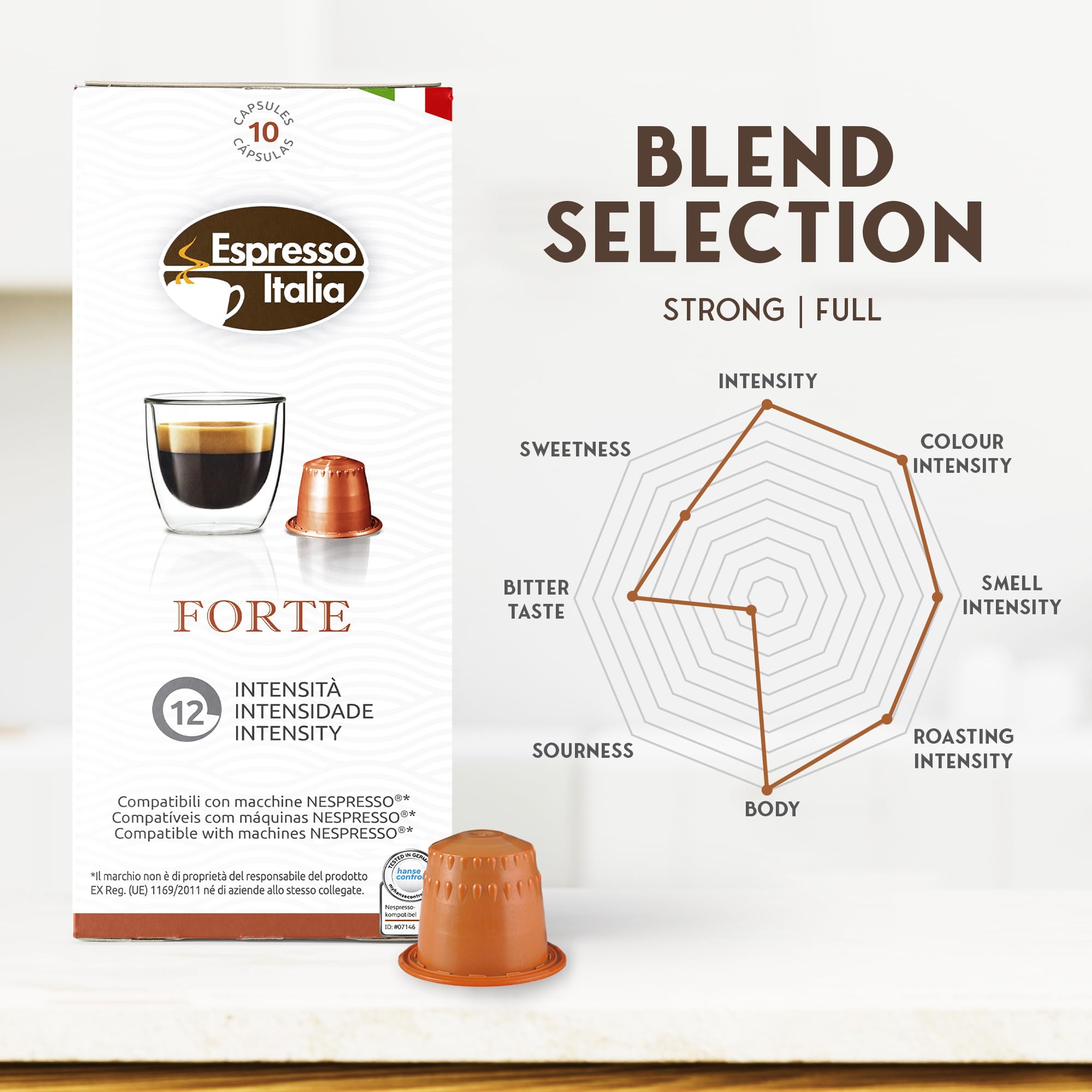 Nespresso Compatible Coffee Pods 100ct Dark Roast Forte | Espresso Italia