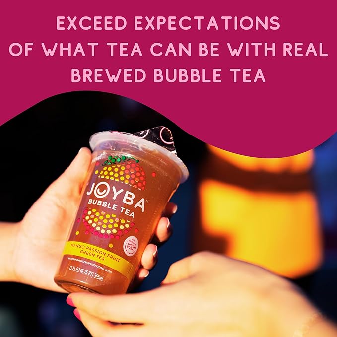 Joyba Bubble Tea Strawberry Lemonade Green Tea, 4 Pack, 12 fl. oz. Cups