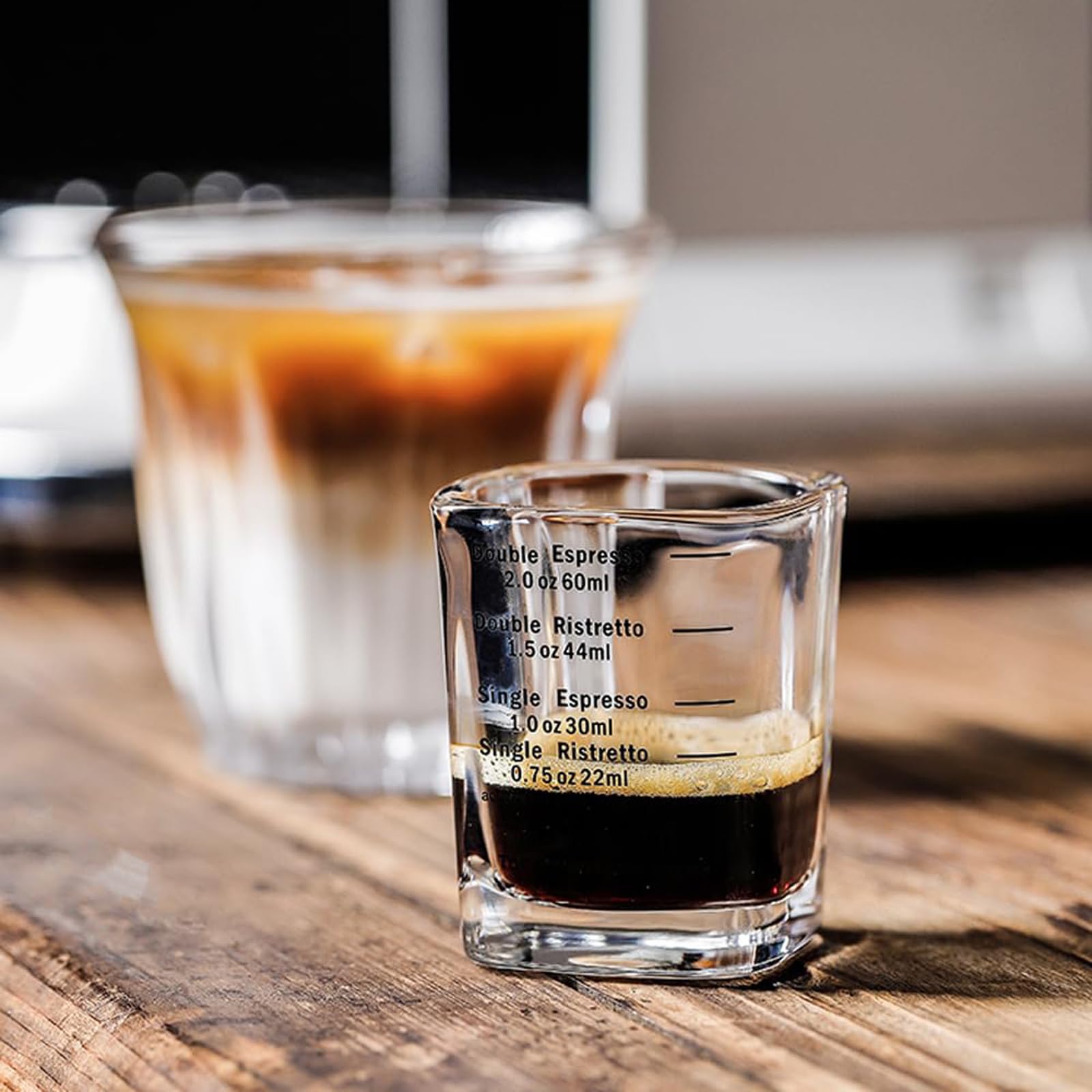 NCnnwovf Espresso Shot Glasses, 26-Incremental Measurement, 2 OZ / 60ML (Sturdy-2 pack)