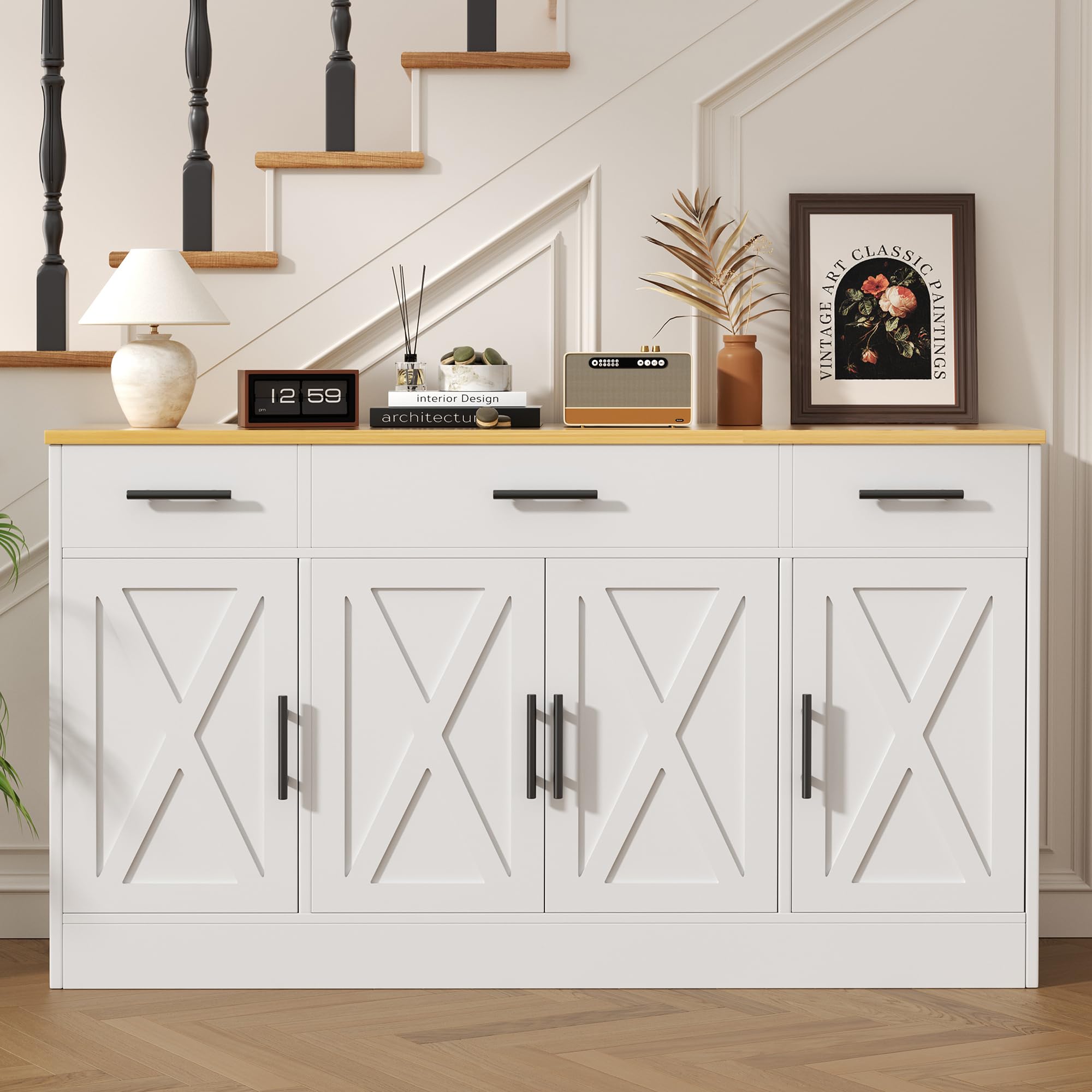 Vongrasig 53” Sideboard Buffet Cabinet with with Storage