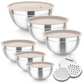 TeamFar Mixing Bowls Set of 6, Stainless Steel Nesting Mixing Salad Bowl