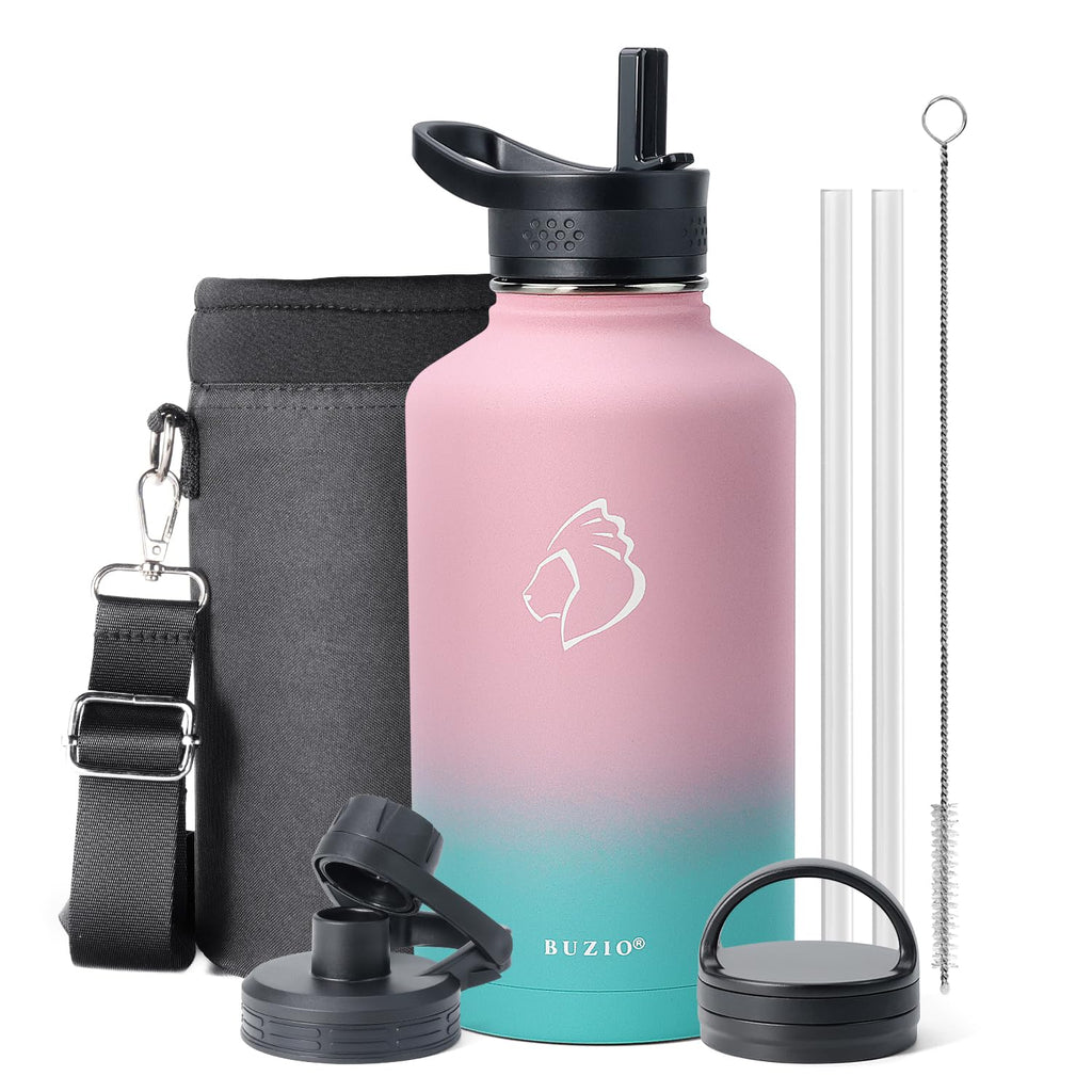 BUZIO Half Gallon Water Jug Insulated Stainless Steel (Cold for 48 Hrs)