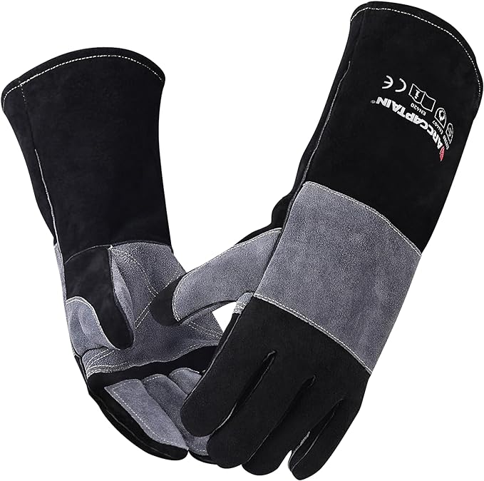 ARCCAPTAIN Welding Gloves 932℉ Heat/Fire Resistant 16 inches Gloves for Stick, Mig, Forge, BBQ, Grill, Fireplace, Baking, Stove Working Protection