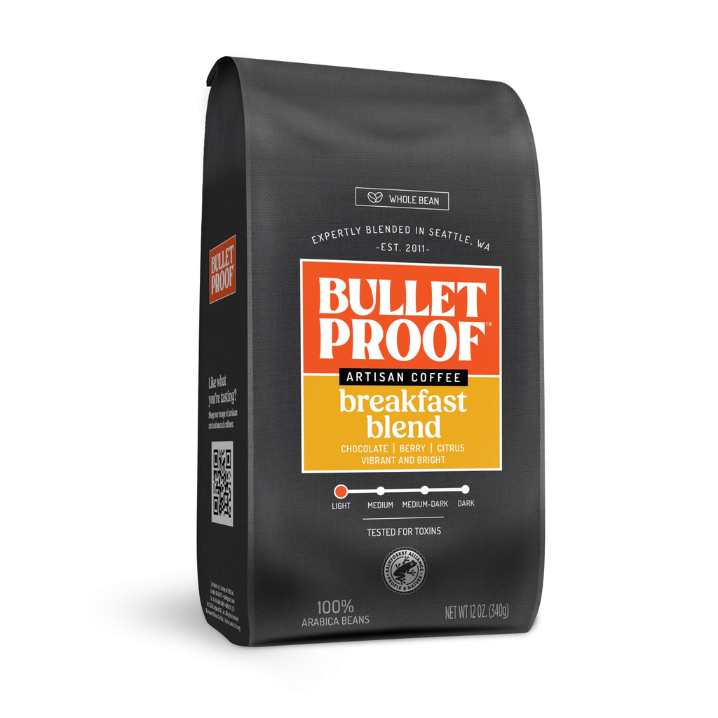 Bulletproof Breakfast Blend Light Roast Whole Bean Coffee, 12 oz