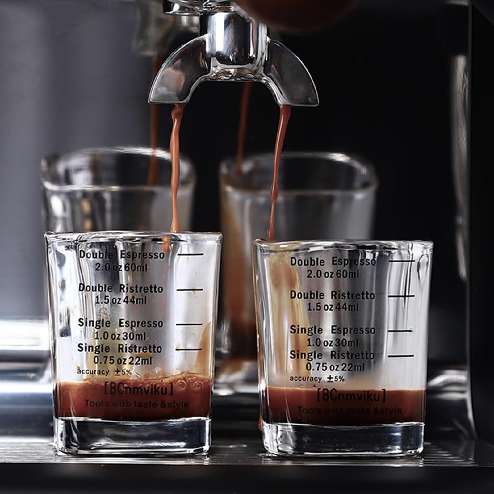 NCnnwovf Espresso Shot Glasses, 26-Incremental Measurement, 2 OZ / 60ML (Sturdy-2 pack)