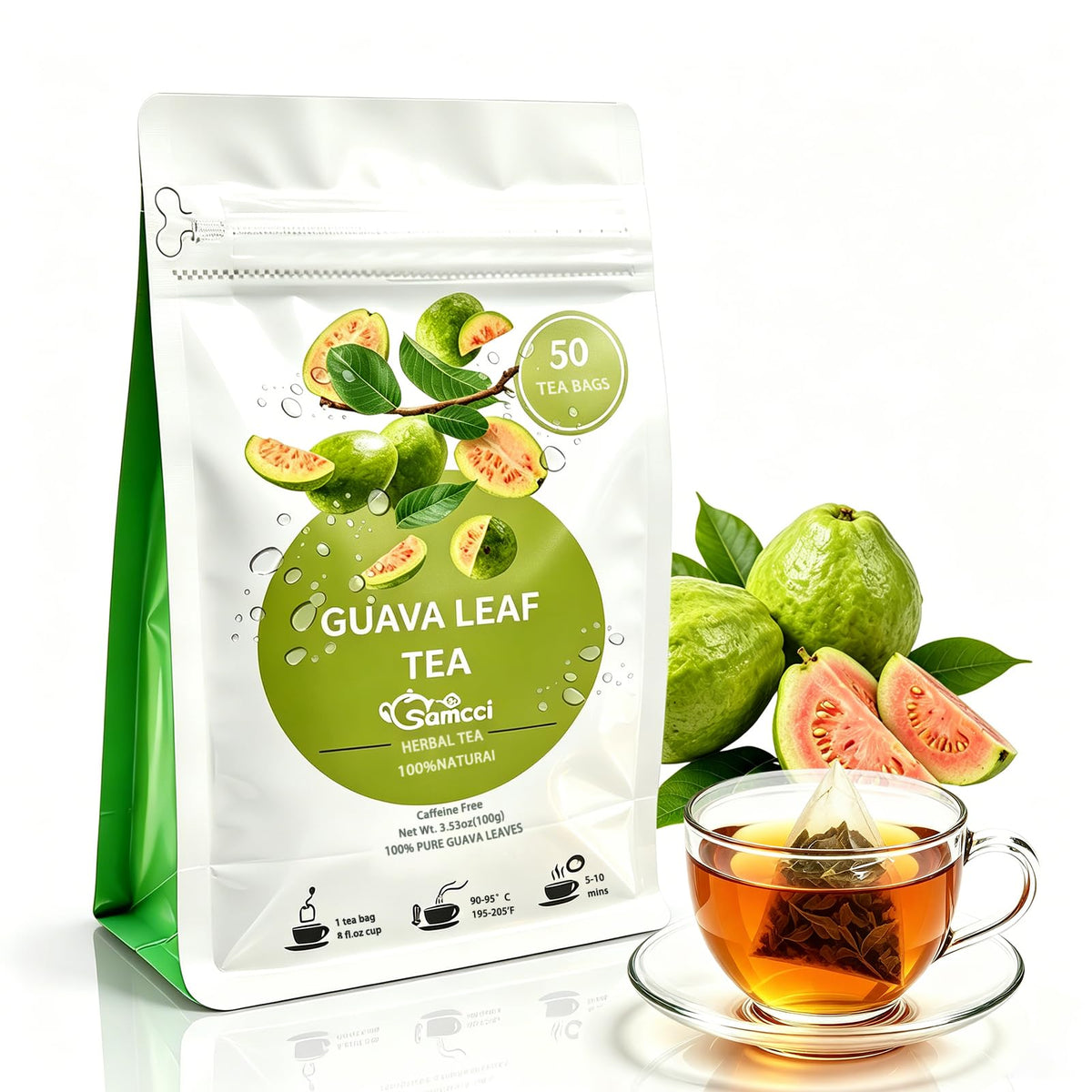 Samcci Senna Tea, 50 Tea bags, Naturally Senna Leaf Tea for Constipation